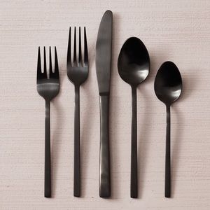 West Elm Blair Matte Black 20 Piece Flatware Set